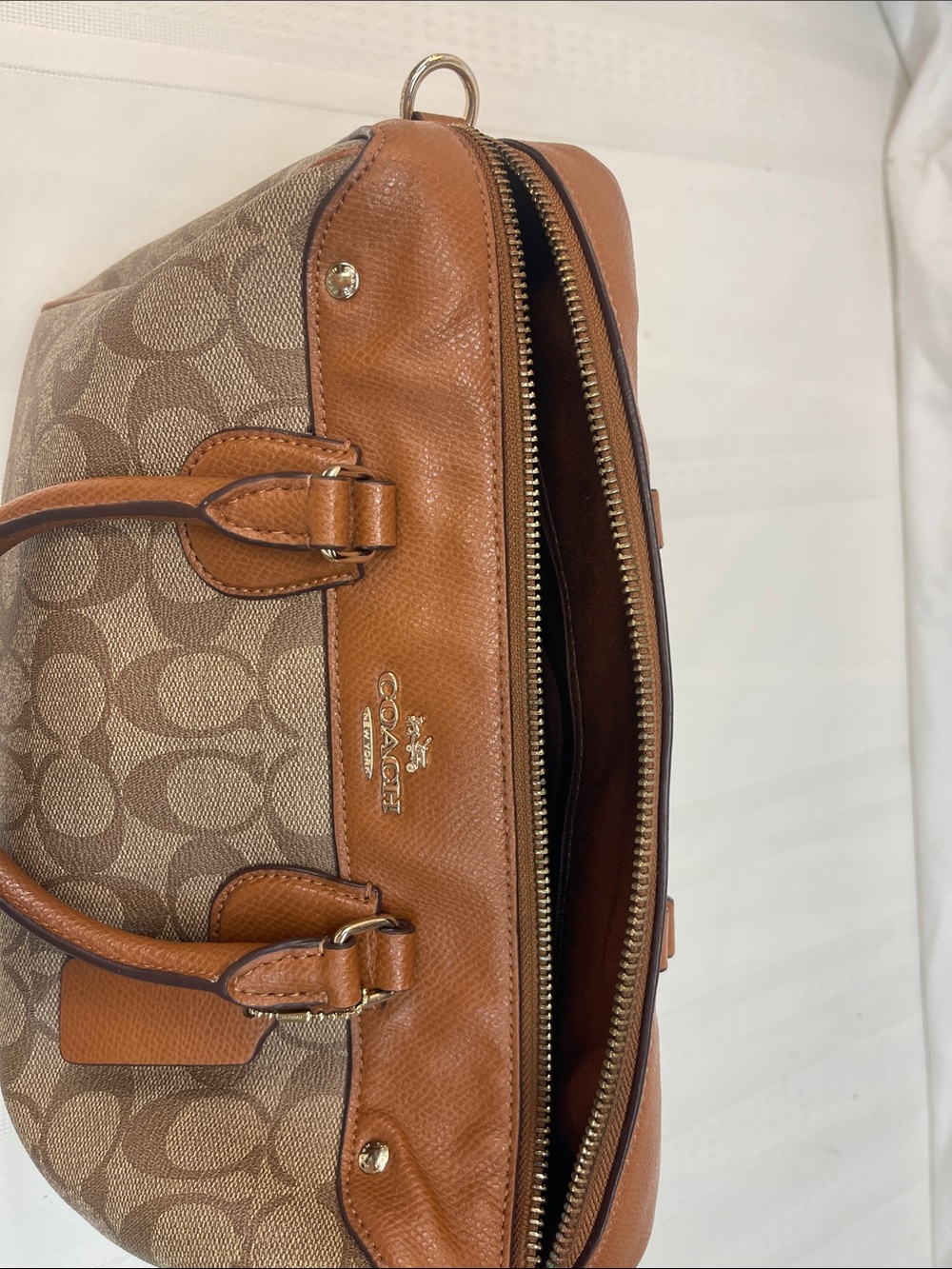 Coach Mini Bennett Satchel Signature Canvas smooth leather no strap - Picture 15 of 16